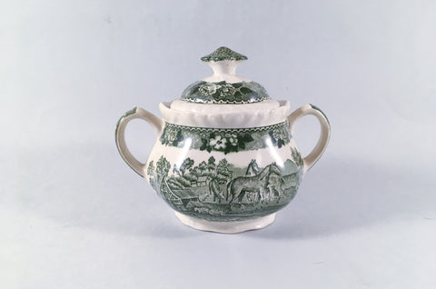 Adams - English Scenic - Green - Sugar Bowl - Lidded - The China Village