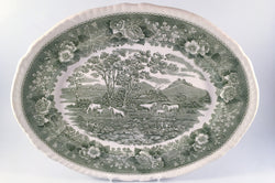 Adams - English Scenic - Green - Oval Platter - 15 1/4" - The China Village